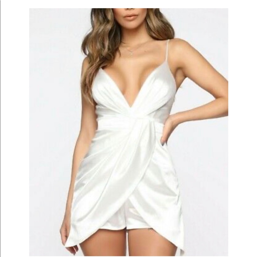 White satin romper